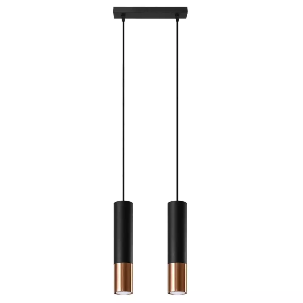 Lampa wisząca LOOPEZ 2 czarny/miedź