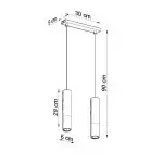 Lampa wisząca LOOPEZ 2 czarny/miedź