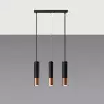 Lampa wisząca LOOPEZ 3L czarny/miedź