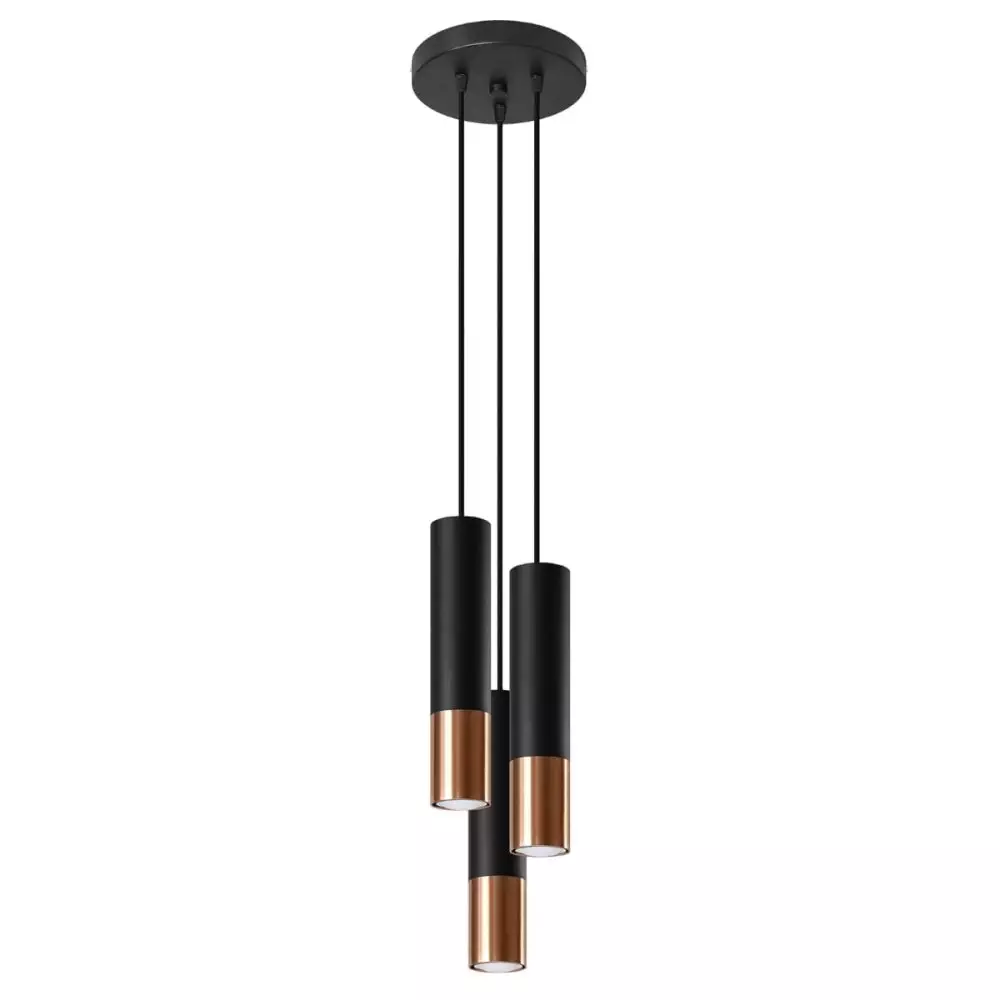 Lampa wisząca LOOPEZ 3P czarny/miedź