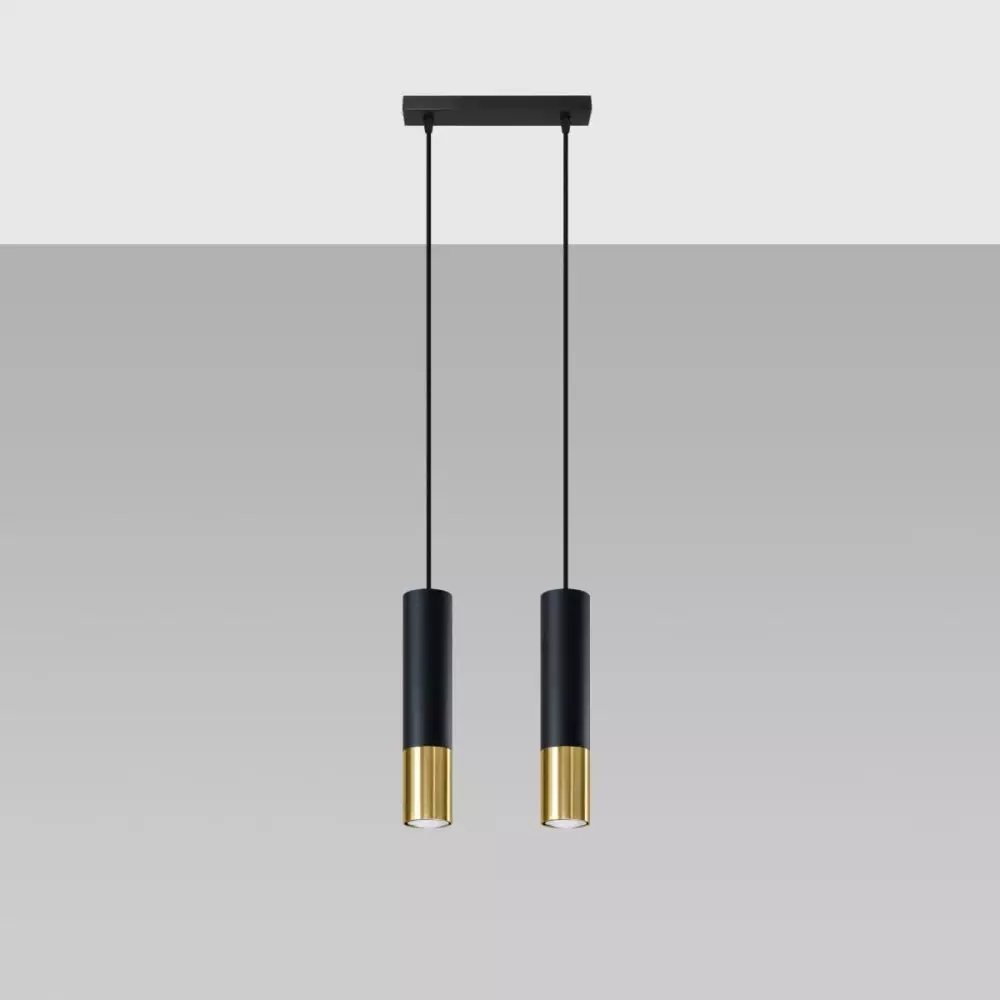 Lampa wisząca LOOPEZ 2 czarny/złoty