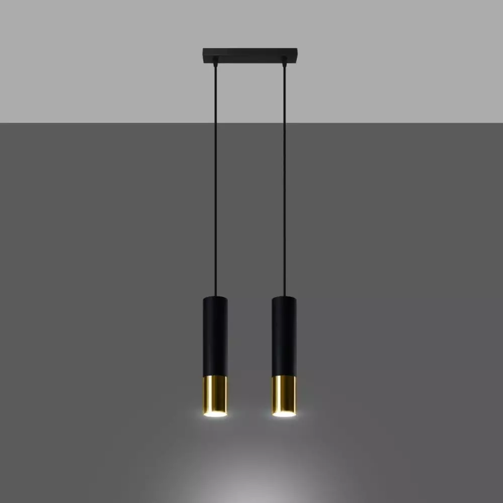 Lampa wisząca LOOPEZ 2 czarny/złoty