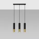 Lampa wisząca LOOPEZ 3L czarny/złoty