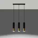 Lampa wisząca LOOPEZ 3L czarny/złoty