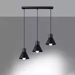 Lampa wisząca TALEJA 3 czarna [E27]