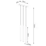 Lampa wisząca PASTELO 3L złota