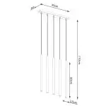 Lampa wisząca PASTELO 5L złota