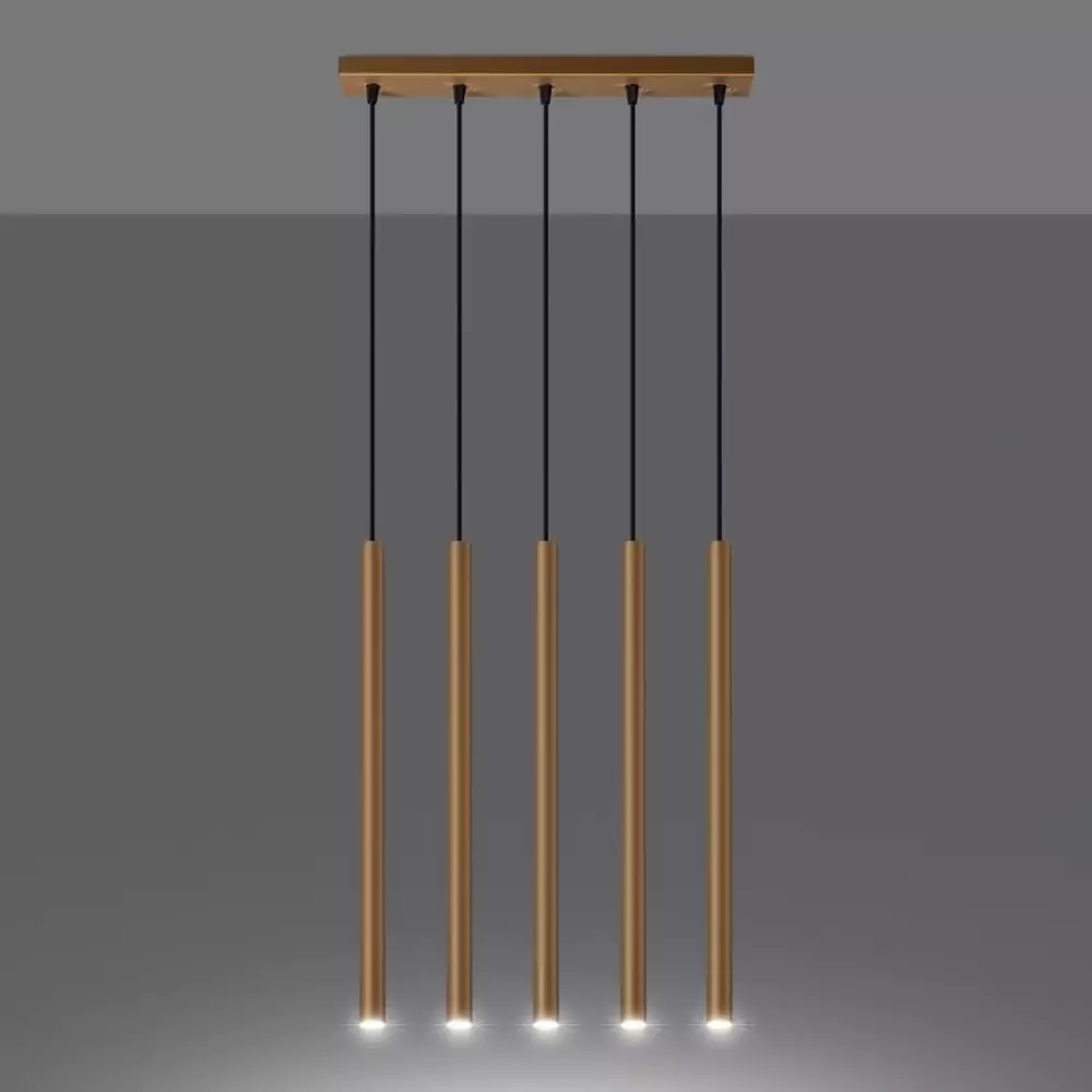 Lampa wisząca PASTELO 5L złota