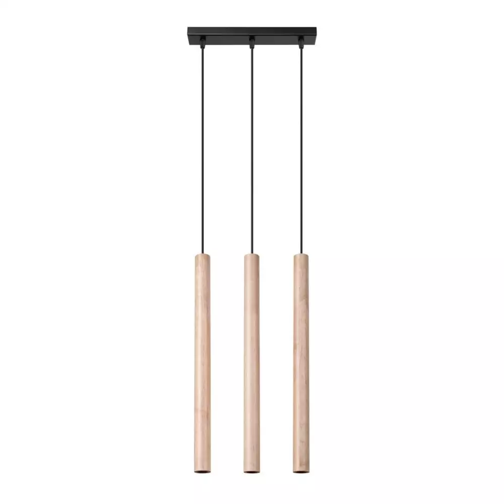 Lampa wisząca PASTELO 3L drewno