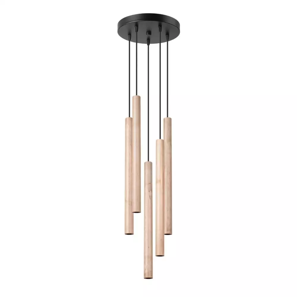 Lampa wisząca PASTELO 5P drewno