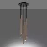 Lampa wisząca PASTELO 5P drewno