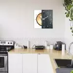 Kwadratowy szklany zegar ścienny CoffeeDesk White 30 cm