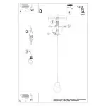 Lampa wisząca PEKKA 1 biała/naturalne drewno
