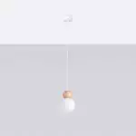 Lampa wisząca PEKKA 1 biała/naturalne drewno