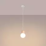 Lampa wisząca PEKKA 1 biała/naturalne drewno