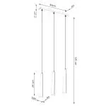 Lampa wisząca PRYSM 3L biała