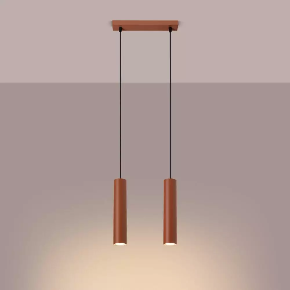 Lampa wisząca LAGOS 2 ochra czerwona