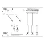 Lampa wisząca LAGOS 3L ochra czerwona
