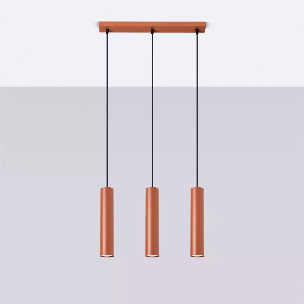Lampa wisząca LAGOS 3L ochra czerwona