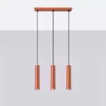 Lampa wisząca LAGOS 3L ochra czerwona