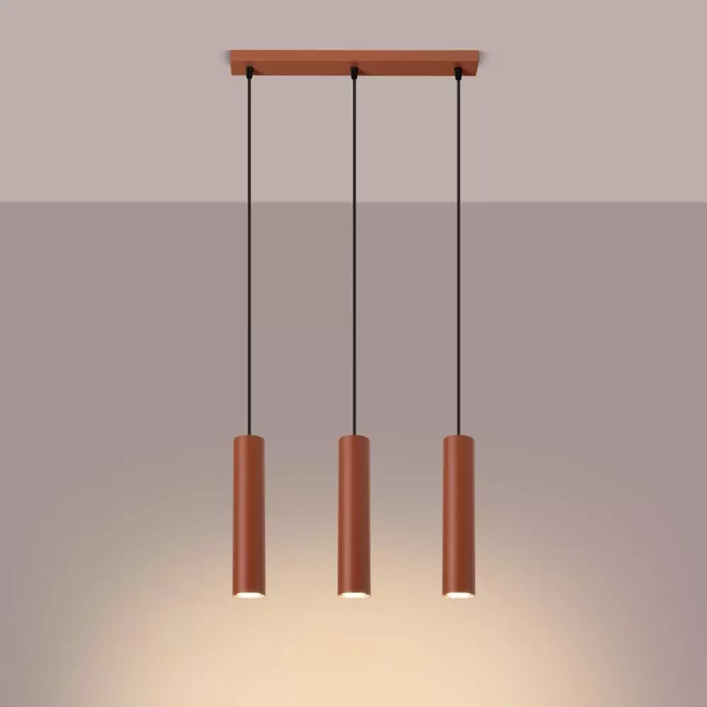Lampa wisząca LAGOS 3L ochra czerwona