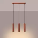 Lampa wisząca LAGOS 3L ochra czerwona