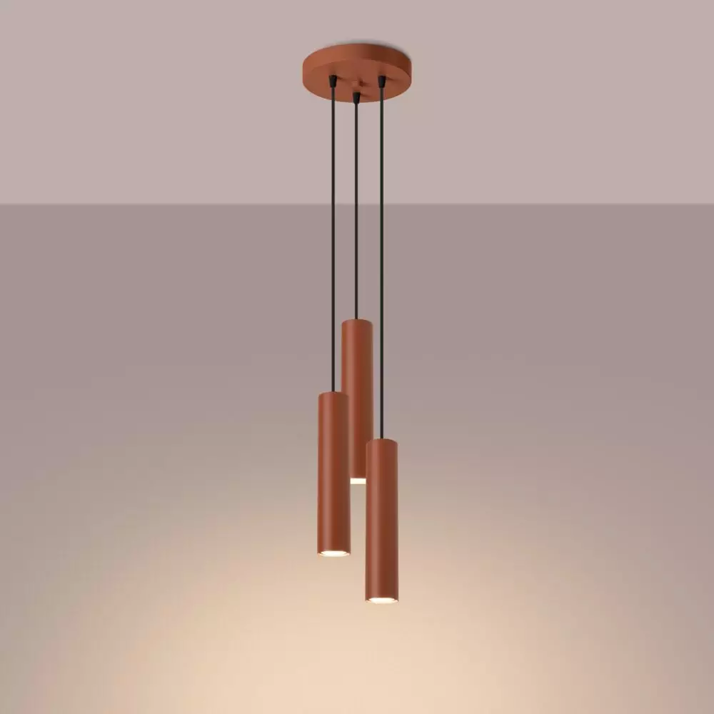 Lampa wisząca LAGOS 3P ochra czerwona