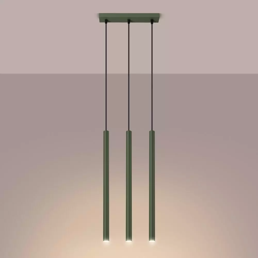 Lampa wisząca PASTELO 3 zielona oliwka