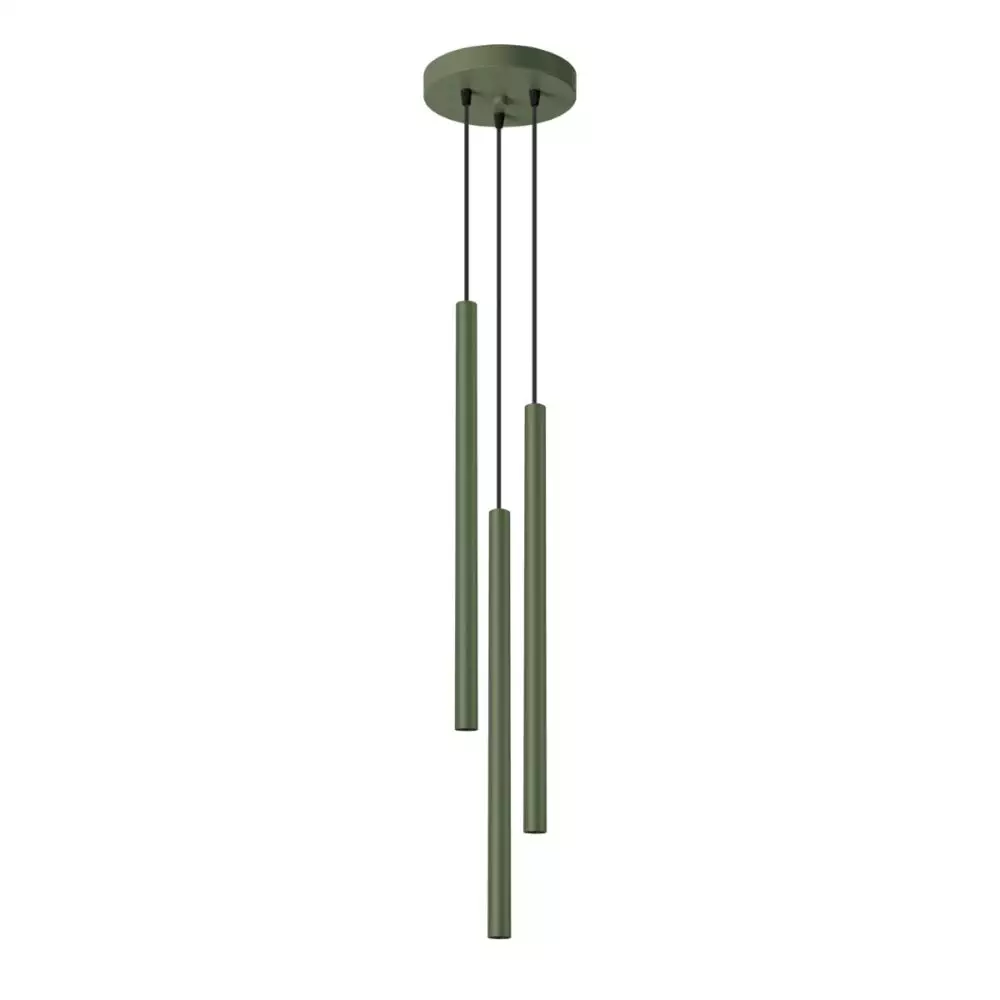 Lampa wisząca PASTELO 3P zielona oliwka