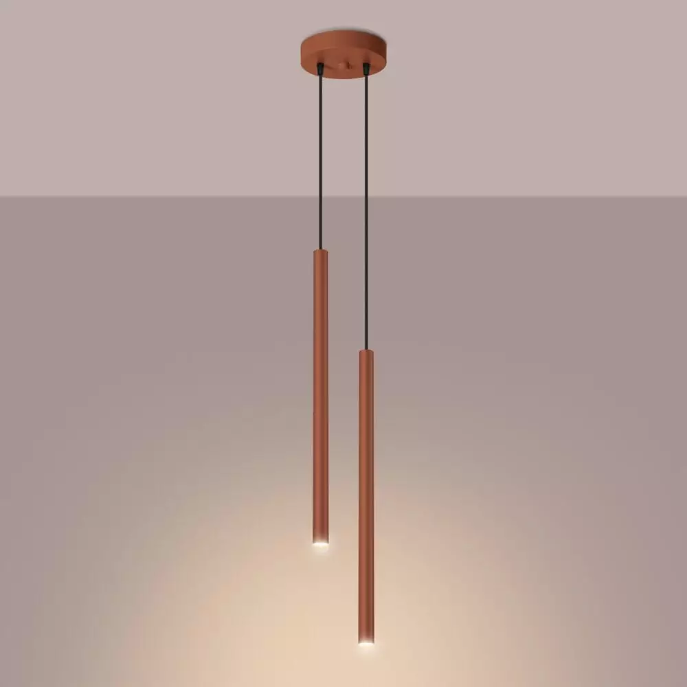 Lampa wisząca PASTELO 2 ochra czerwona